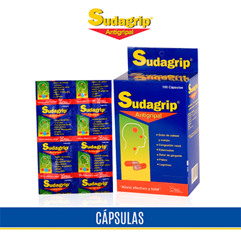 SUDAGRIP Cápsulas para alivia síntomas de gripe - 12 cápsulas